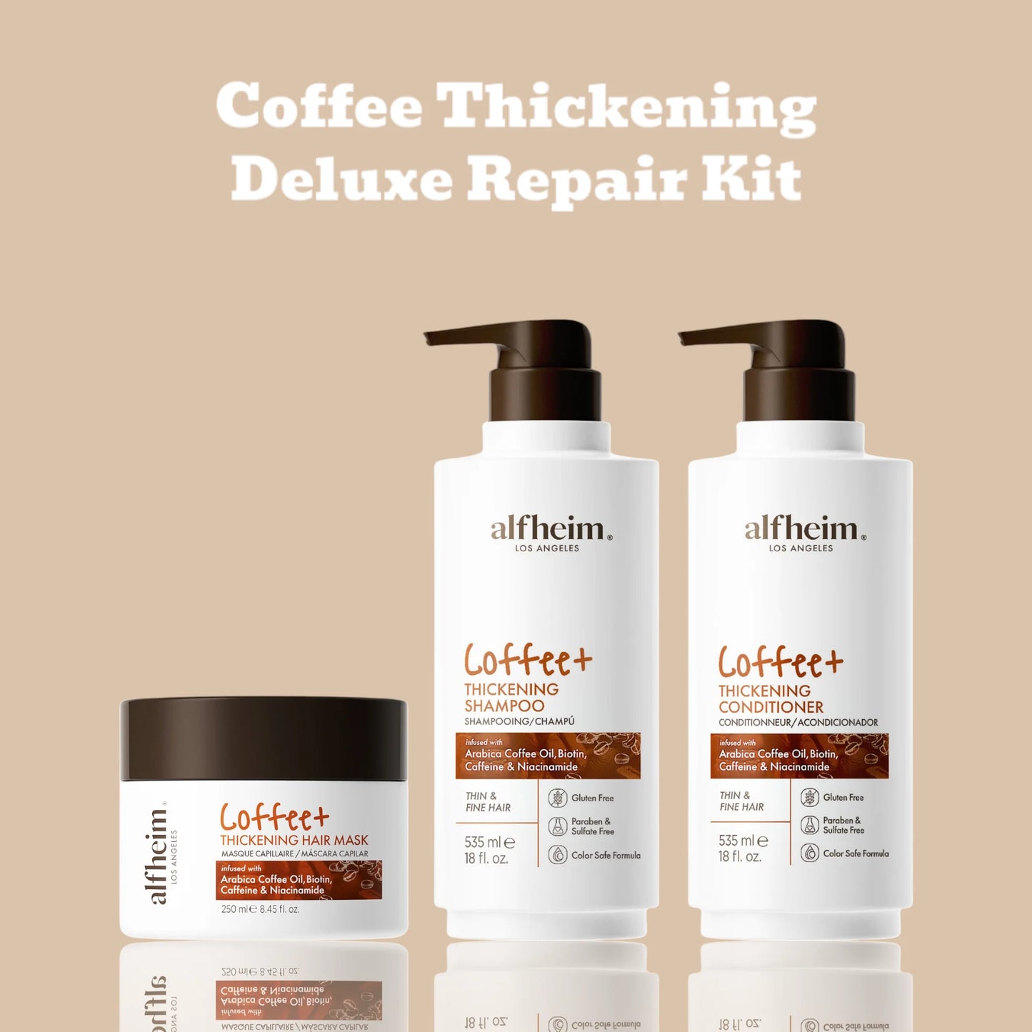 Coffee+ Thickening Shampoo, Conditioner & Hair Mask Set