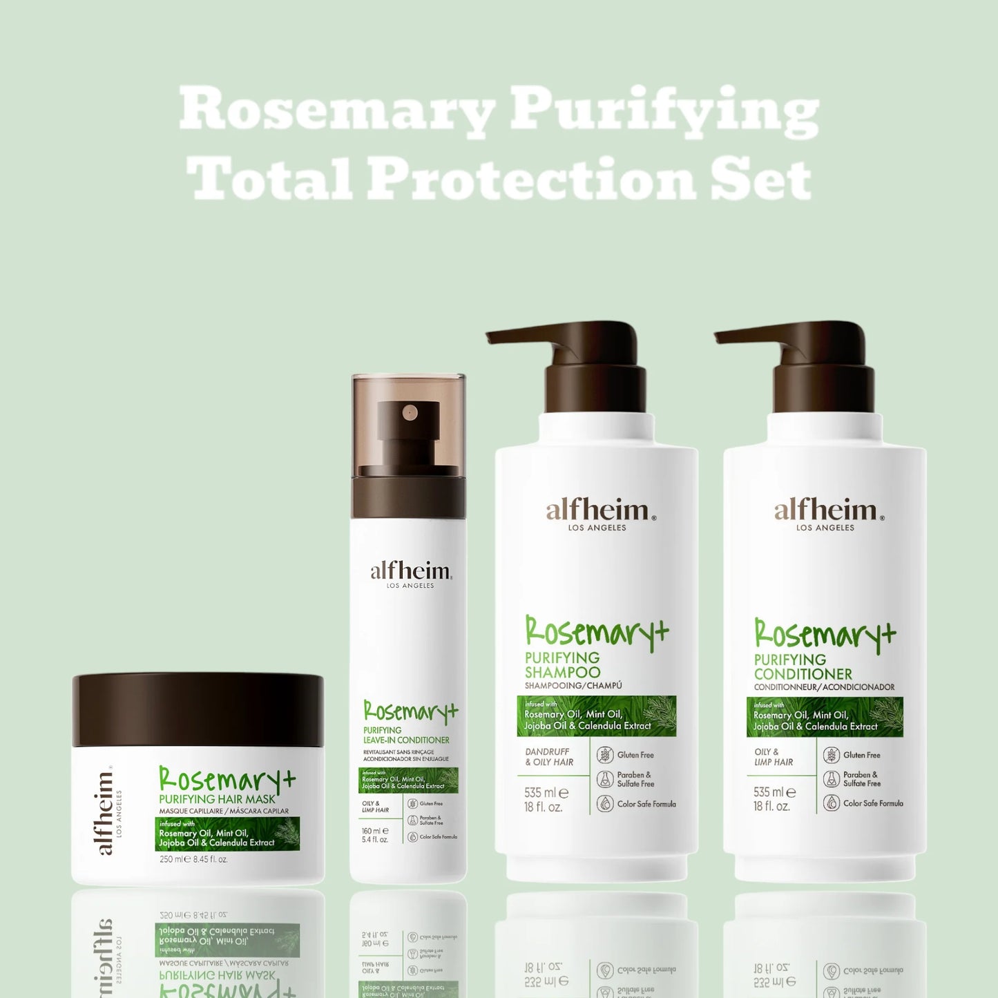 Rosemary+ Purifying Shampoo Conditioner Mask & Leave-In Set