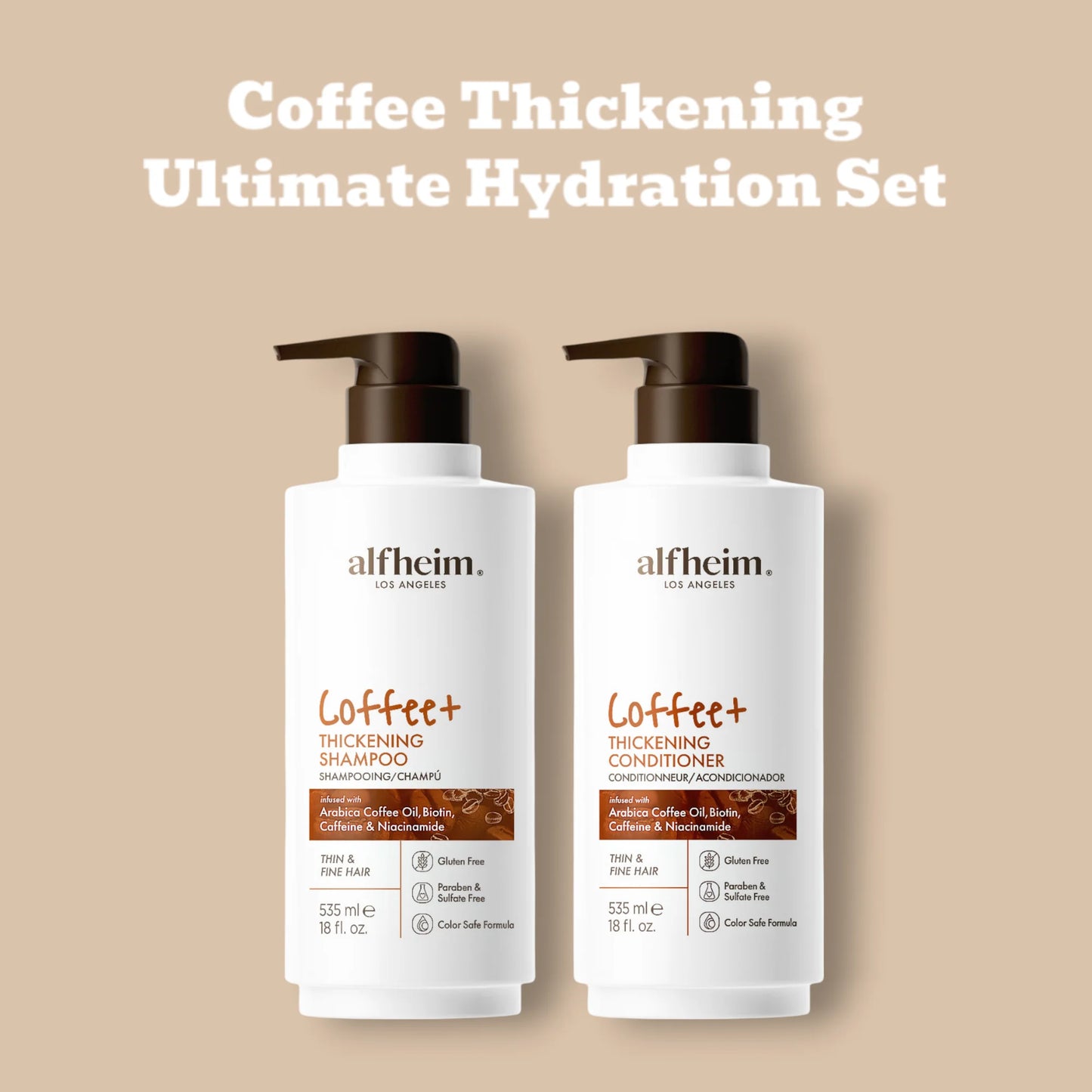 Coffee+ Thickening Shampoo & Conditioner Set