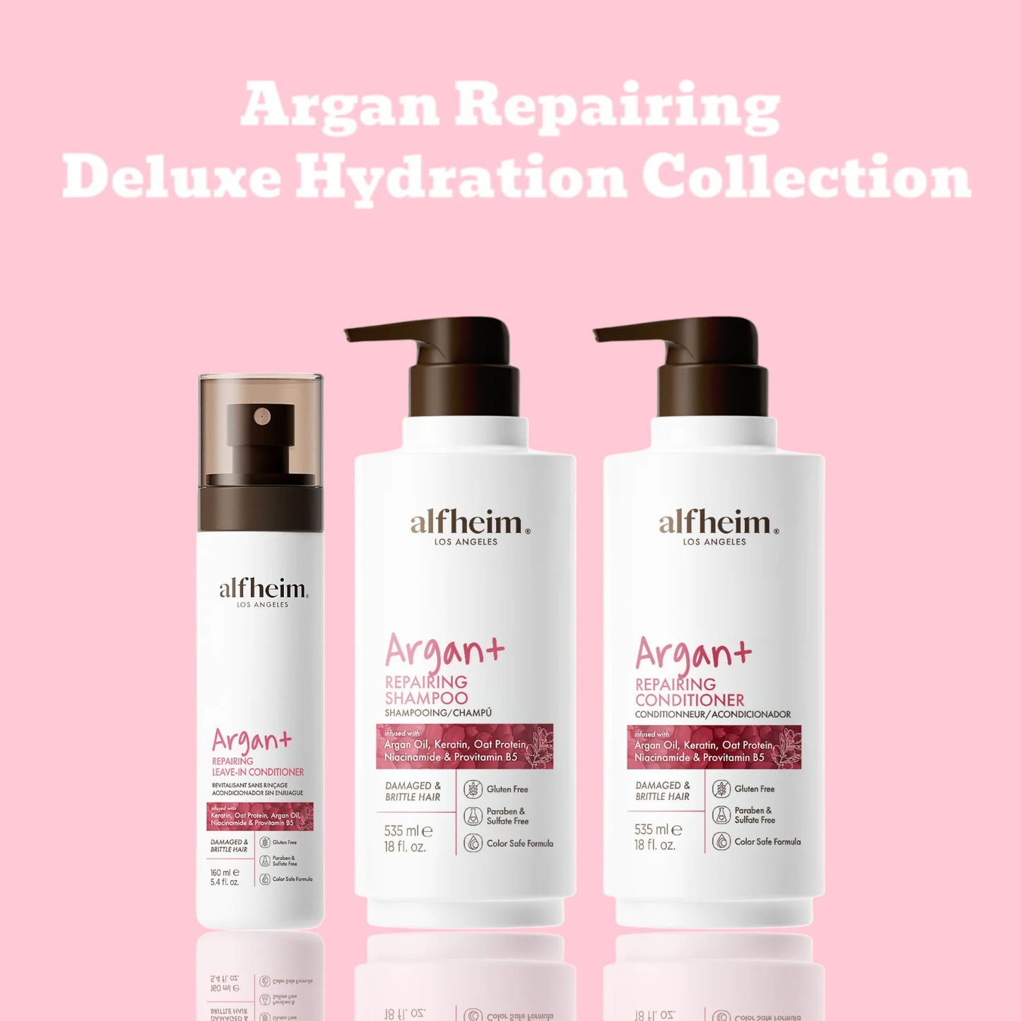 Argan+ Repairing Shampoo Conditioner and Leave-In Set