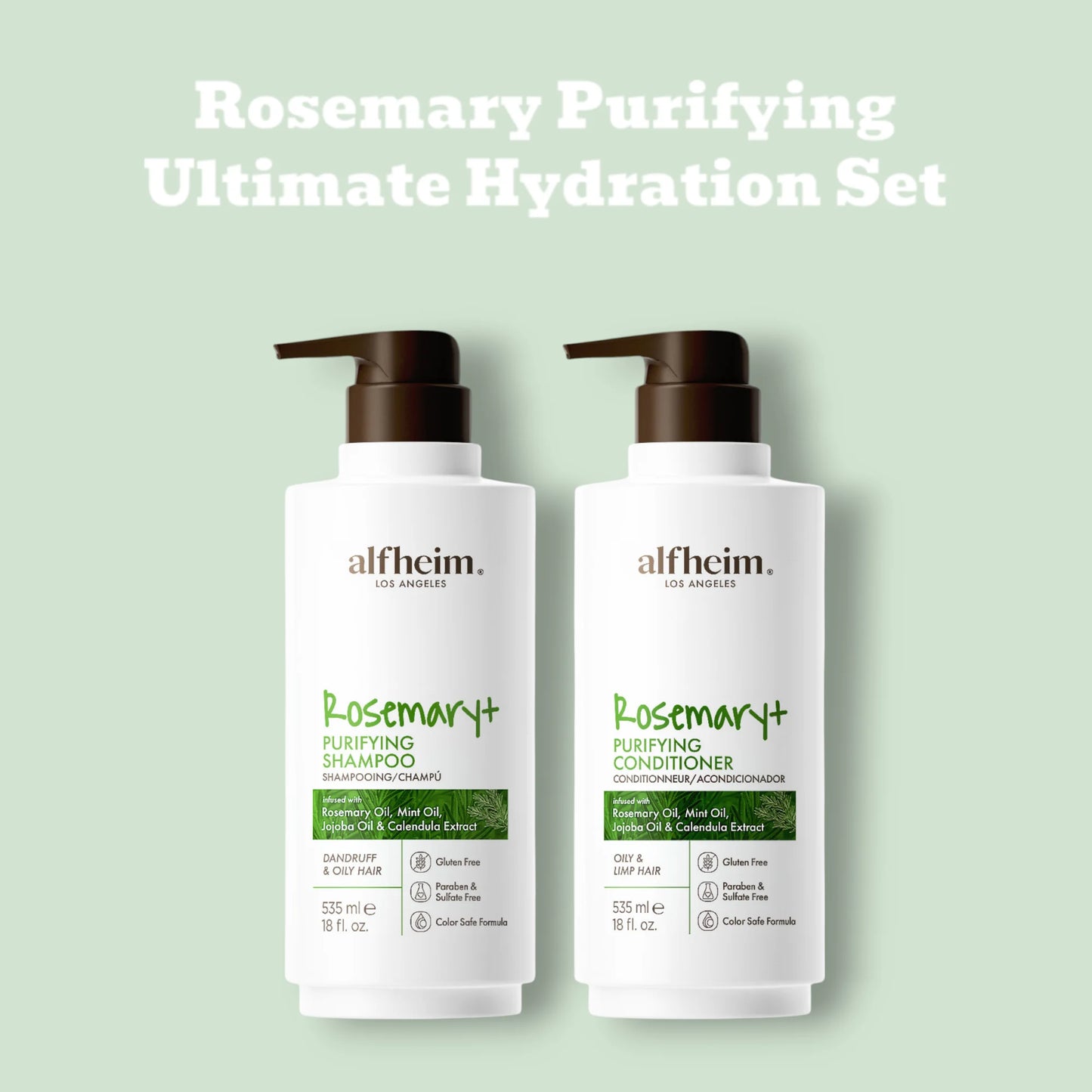 Rosemary+ Purifying Haircare Set Shampoo Conditioner