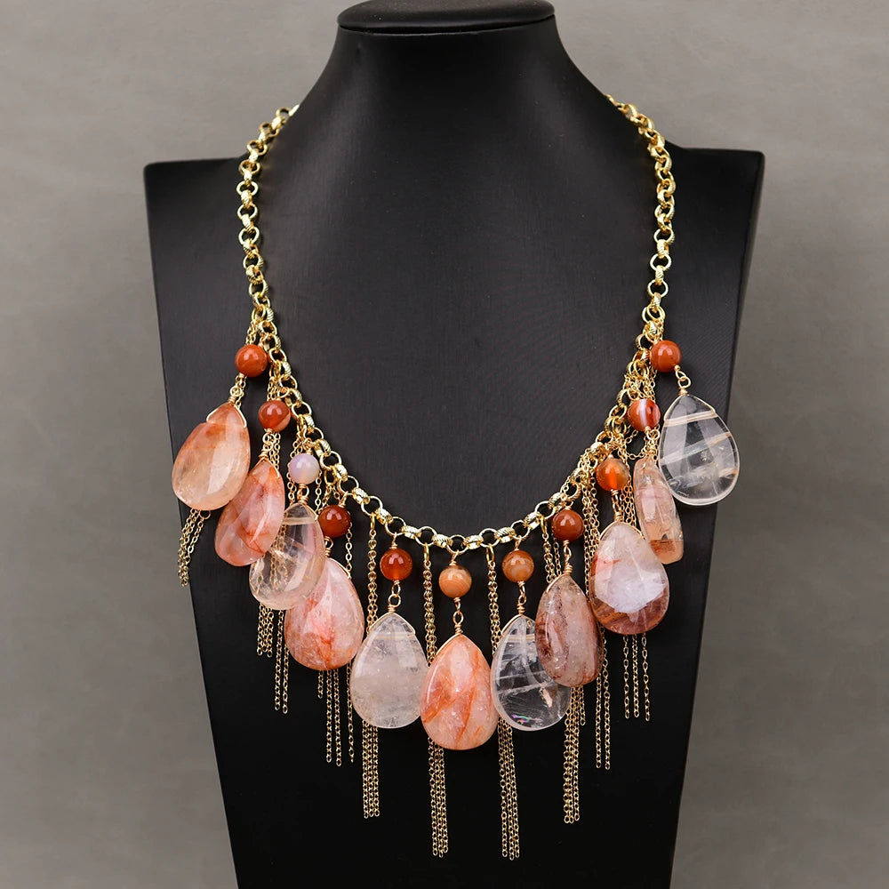 'Sun Goddess'- Agate & Quartz Necklace