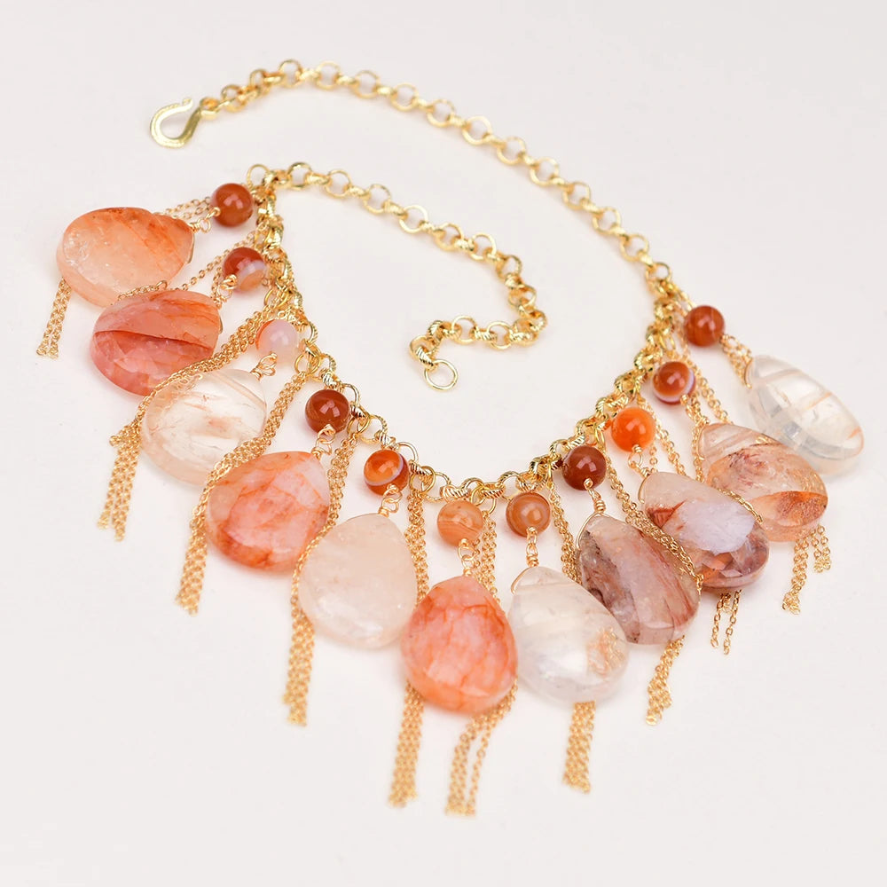 'Sun Goddess'- Agate & Quartz Necklace