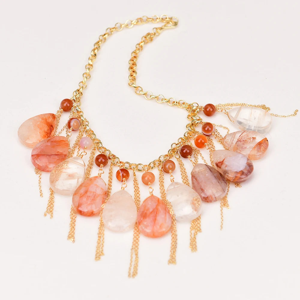 'Sun Goddess'- Agate & Quartz Necklace