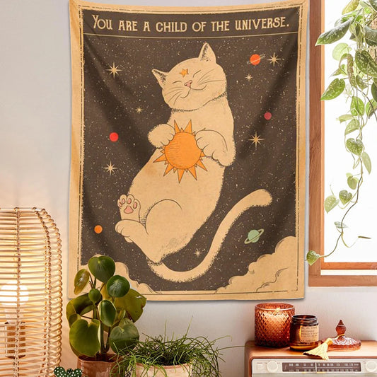 Cosmic Cat Wall Tapestry