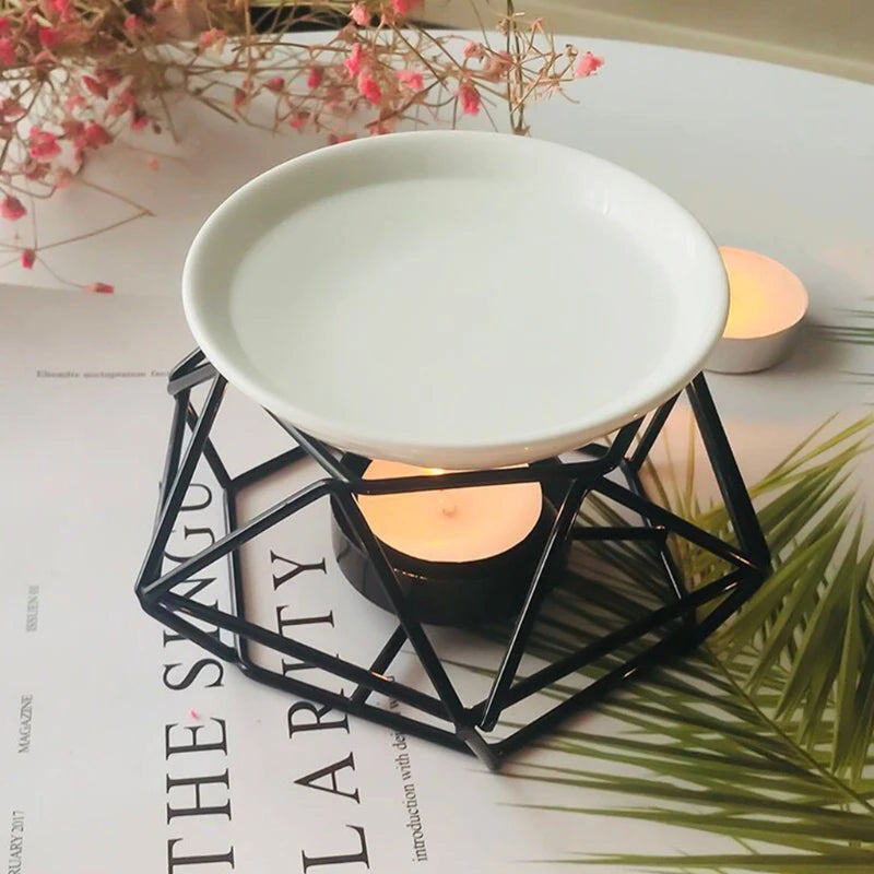 Geometric Essential Oil Burner- Black