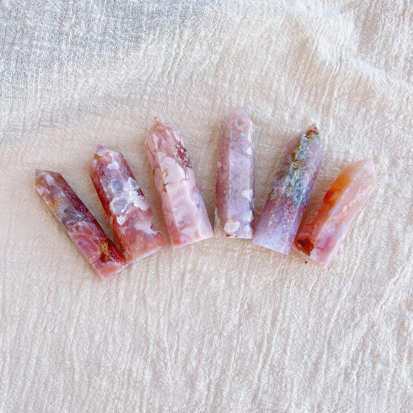 Natural Cherry Agate Crystal Tower