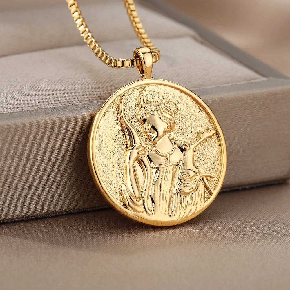 Gilded Goddess Medallion