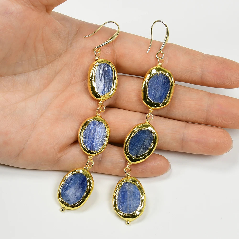 'Valencia'- Blue Kyanite Dangle Earrings