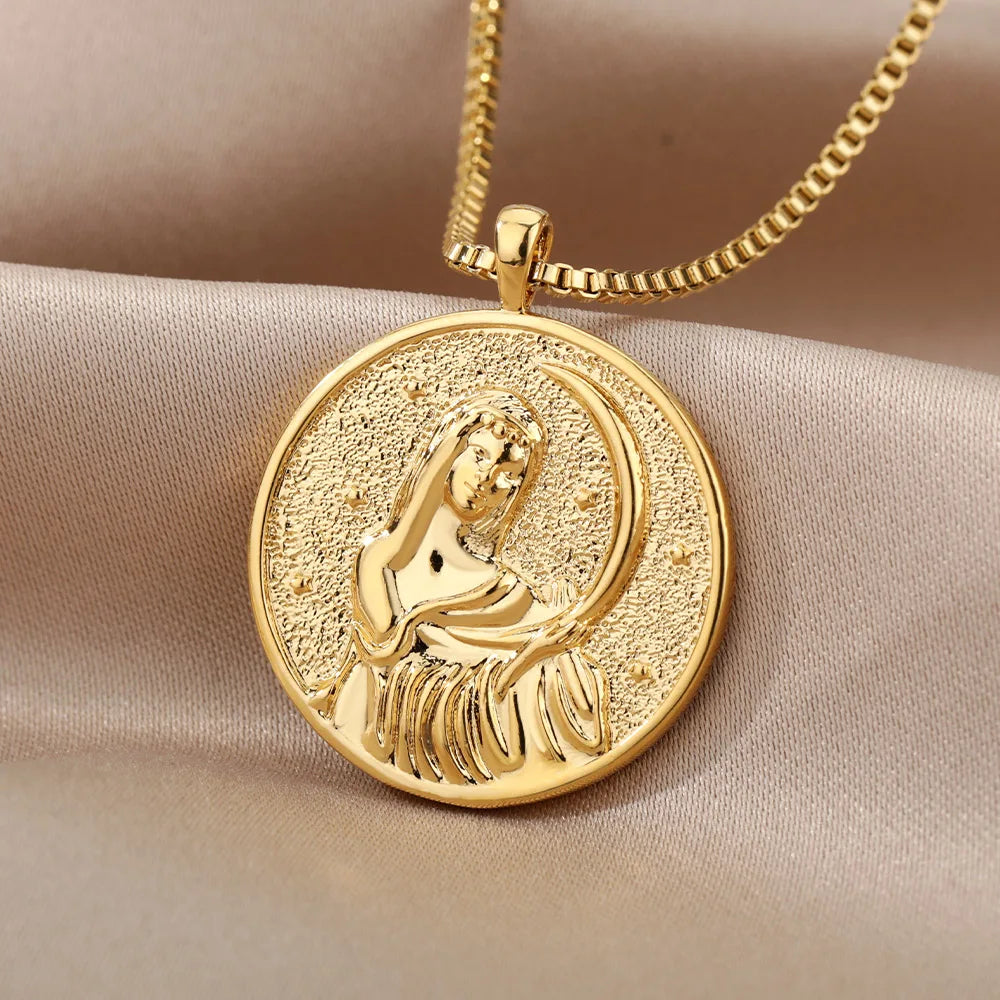 Gilded Goddess Medallion