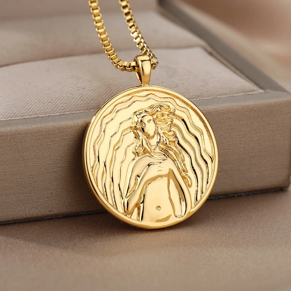 Gilded Goddess Medallion