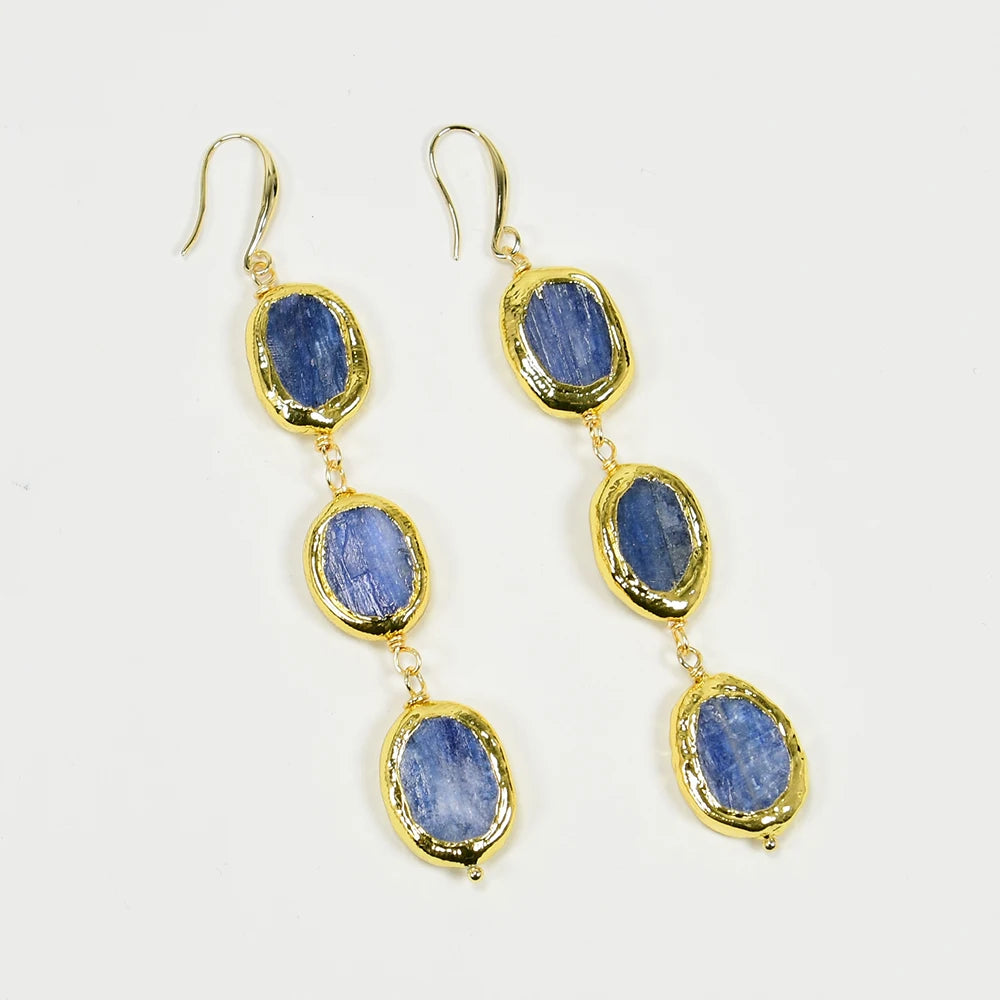 'Valencia'- Blue Kyanite Dangle Earrings