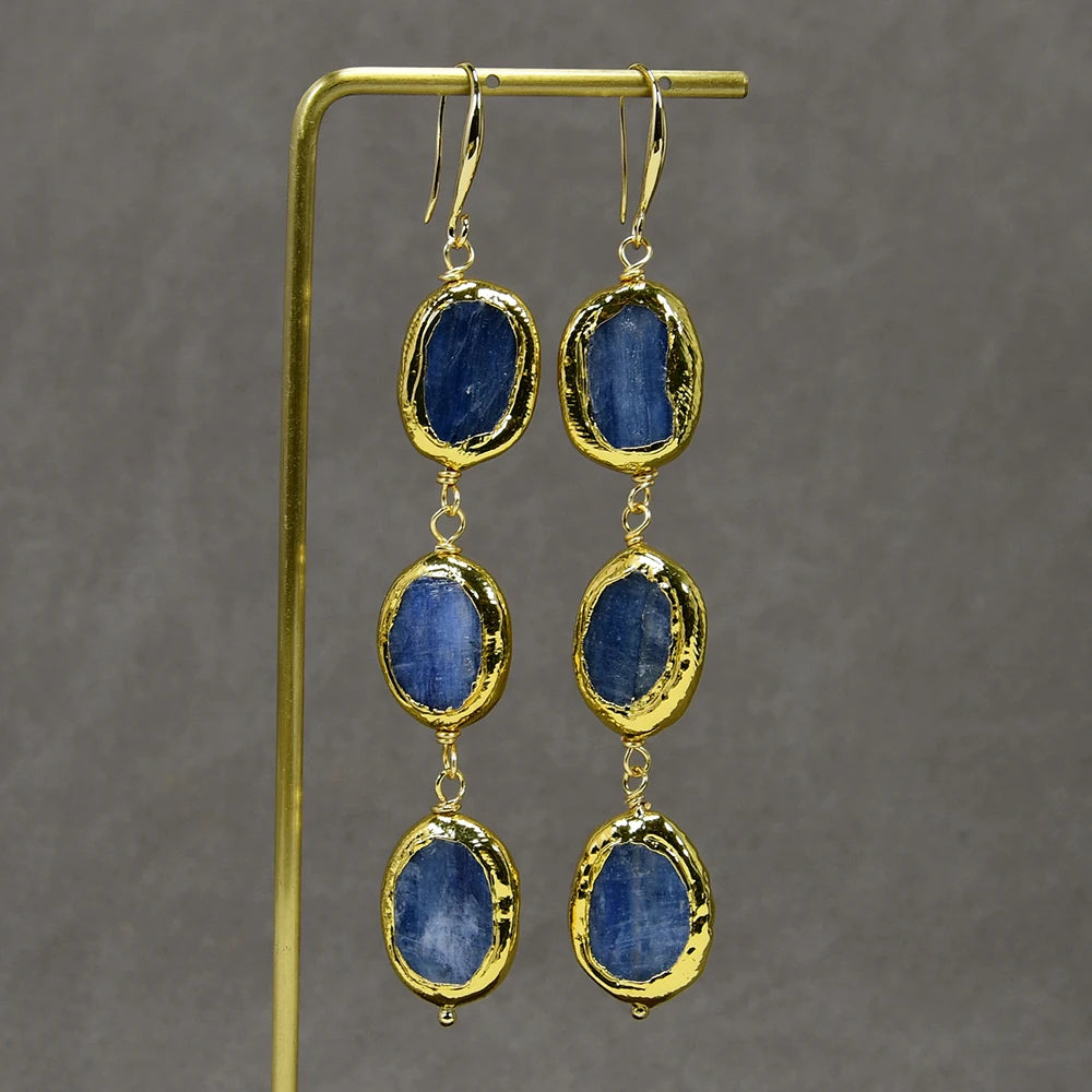 'Valencia'- Blue Kyanite Dangle Earrings