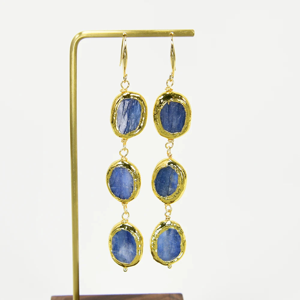 'Valencia'- Blue Kyanite Dangle Earrings