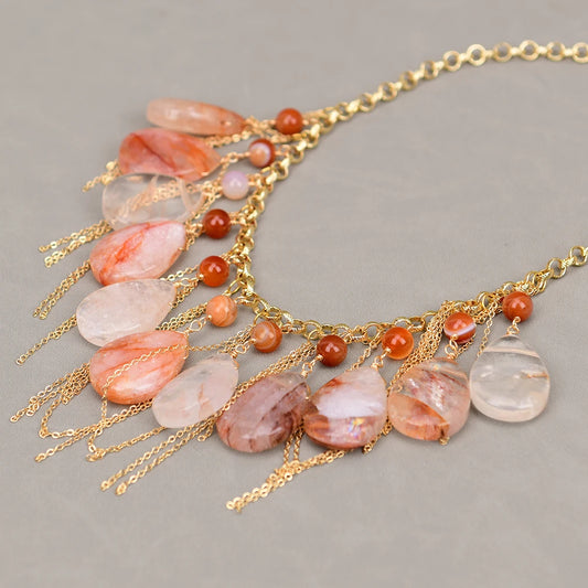 'Sun Goddess'- Agate & Quartz Necklace