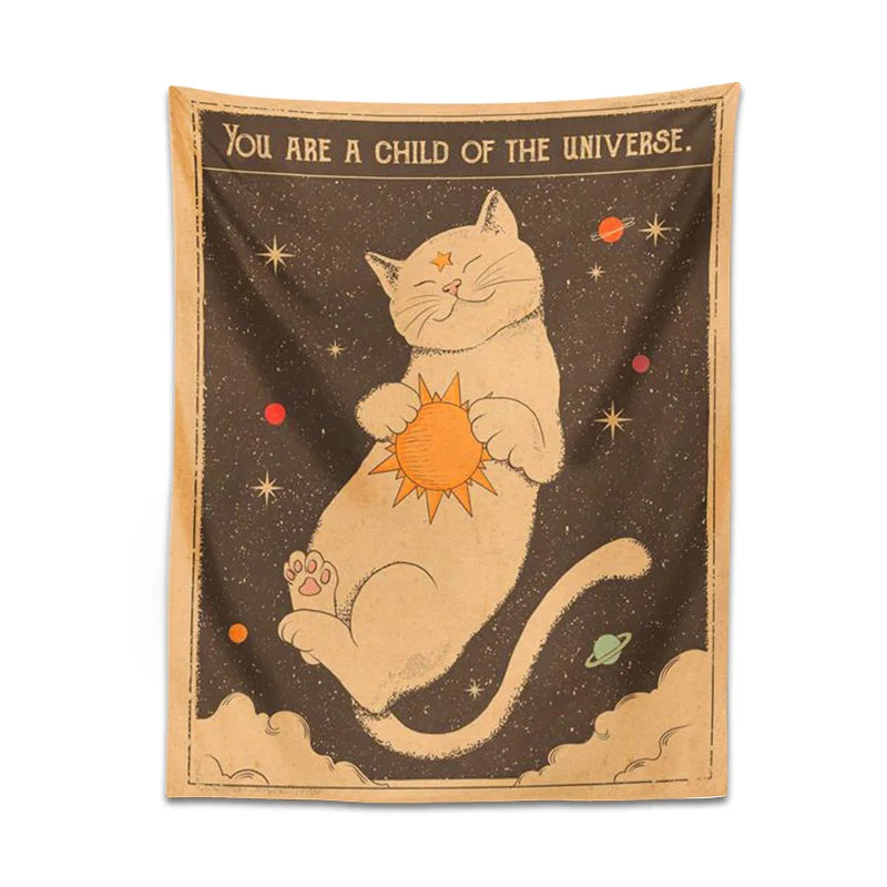 Cosmic Cat Wall Tapestry