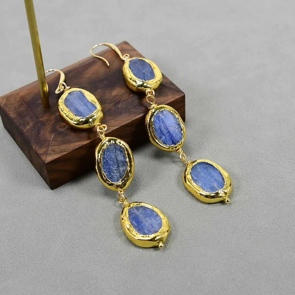 'Valencia'- Blue Kyanite Dangle Earrings